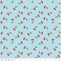Riley Blake Fabric - Sew Cherry 2 - Lori Holt - Aqua #C5804