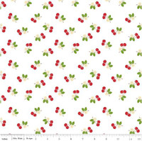 Riley Blake Fabric - Sew Cherry 2 - Lori Holt - White #C5804