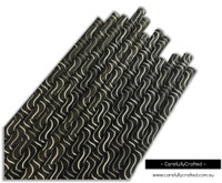 25 Paper Straws - Grey and White Swirls on Black - #PS44
