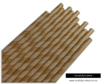 25 Paper Straws - Kraft Stripe - #PS66