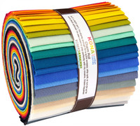 Robert Kaufman Fabric Precuts - Kona Cotton - Make It Simpler Designer Palette - Wide Jelly Roll