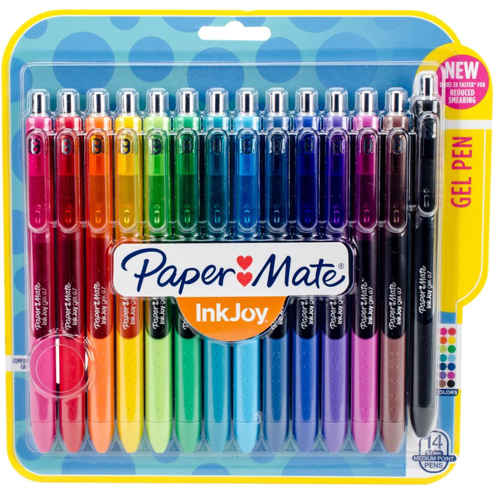 Paper Mate InkJoy Gel Pens 0.7mm Set of 14 CarefullyCrafted