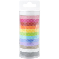 Washi Tape Pack - Doodlebug - Set of 12 - Gingham - Rainbow