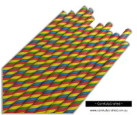 25 Paper Straws - Rainbow Stripe - #PS83