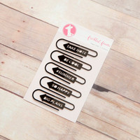 Freckled Fawn - Flat Black Phrase Paper Clips