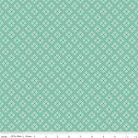 Riley Blake Fabric - Bee Basics - Lori Holt - Stitched Flower Teal #C6409-TEAL