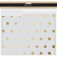 American Crafts - DIY Shop 3 Stitched Vellum File Folders - Gold Polka Dots