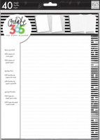 The Happy Planner - Me and My Big Ideas - Classic Refill Note Paper - Full Sheet - Black and White Stripe (Graph, Dot Lined)