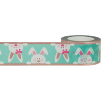 Little B - Foil Washi Tape 25mm x 10m - Bunnies with Rose Gold