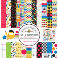 Doodlebug Double-Sided Paper Pack 12" x 12" - School