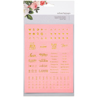 Webster's Pages - Faux Leather Stickers - Pink Words