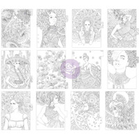 Prima Marketing - My Prima Planner - Coloring Tabbed Dividers - Set of 12 - Princesses - Type 2