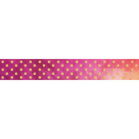 Little B Decorative Foil Washi Tape 15mm x 10m - Watercolor with Gold Foil Octogons