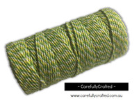 Baker's Twine 12 Ply - 100 Metre (110 Yards) Spool - Green, Yellow and White #BT12-3