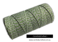 Baker's Twine  12 Ply - 100 Metre (110 Yards) Spool - Light Green and White #BT12-4
