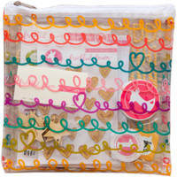 Freckled Fawn - Printed Clear Plastic Zippered Pouch 8" x 8" - Telephone Wire