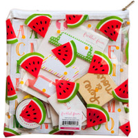 Freckled Fawn - Printed Clear Plastic Zippered Pouch 8" x 8" - Watermelons