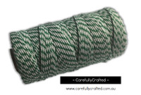 Baker's Twine 12 Ply - 100 Metre (110 Yards) Spool - Dark Green and White #BT12-7