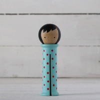 Doohikey Designs - Binding Babies Large - Aqua with Red Dots