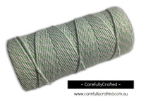 Baker's Twine 12 Ply - 100 Metre (110 Yards) Spool - Pale Green and White #BT12-25