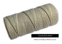 Baker's Twine 12 Ply - 100 Metre (110 Yards) Spool - Pale Yellow and White #BT12-27