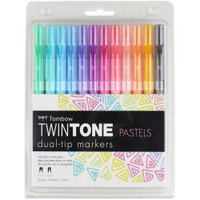 Tombow - Twintone Dual-Tip Marker Set of 12 - Pastels