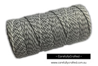 Baker's Twine 12 Ply - 100 Metre (110 Yards) Spool - Grey and White #BT12-43