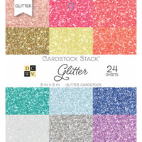 DCWV Cardstock Stack 6" x 6" - 24 Sheets - Glitter 