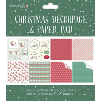 Dovecraft Decoupage & Paper Pad 8" x 8" - Christmas Green