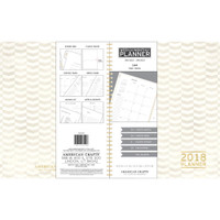 ***OUTDATED**** American Crafts - 2018 Weekly/Monthly Planner 8.5" x 11" - White Floral and Gold Foil