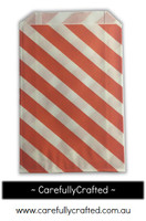 12 Favour Paper Bags - Diagonal Stripe - Orange  #FB5
