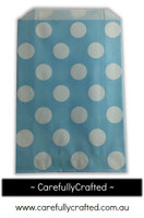 12 Favour Paper Bags - Polka Dot - Light Blue #FB17