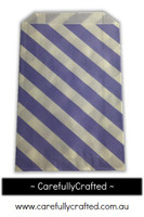 12 Favour Paper Bags - Diagonal Stripe - Purple  #FB27