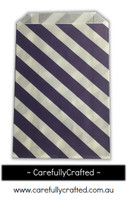 12 Favour Paper Bags - Diagonal Stripe - Dark Purple  #FB31
