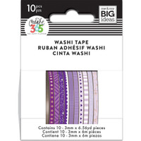 Me and My Big Ideas - The Happy Planner - Mini Washi Tape - 3mm - Set of 10 - Purple Hues