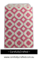 12 Favour Paper Bags - Mod Print - Hot Pink #FB36