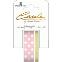 Paper House Washi Tape - Set of 2 - Green Pink Dots By Carol Shiber