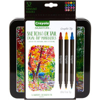 Crayola - Signature Sketch & Detail Dual-Tip Markers - Graphic & Ultra Fine Tip