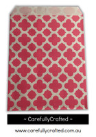 12 Favour Paper Bags 5" x 7" - Quatrefoil - Hot Pink #FB63
