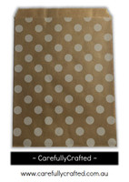 12 Favour Paper Bags 5" x 7" - Polka Dots - Kraft #FB66
