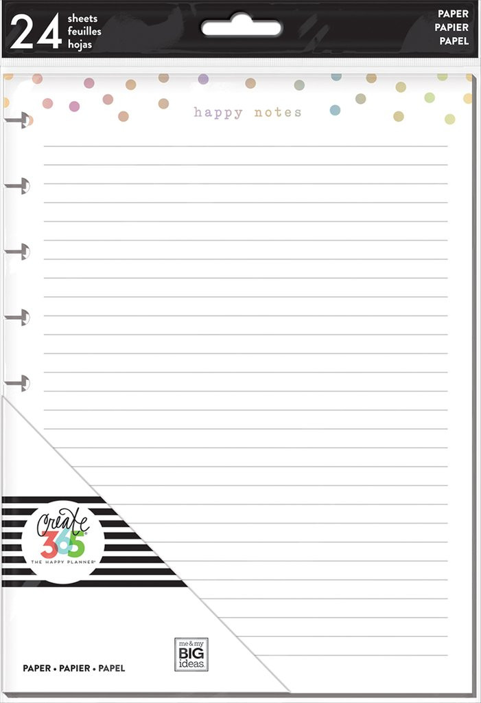 The Happy Planner - Me and My Big Ideas - Classic Refill Note Paper ...