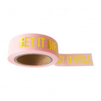 Studio Stationery - Washi Tape - Pink with Gold Foil - Get it Girl
