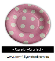 16 Paper Plates - Pink - Polka Dots #PP2