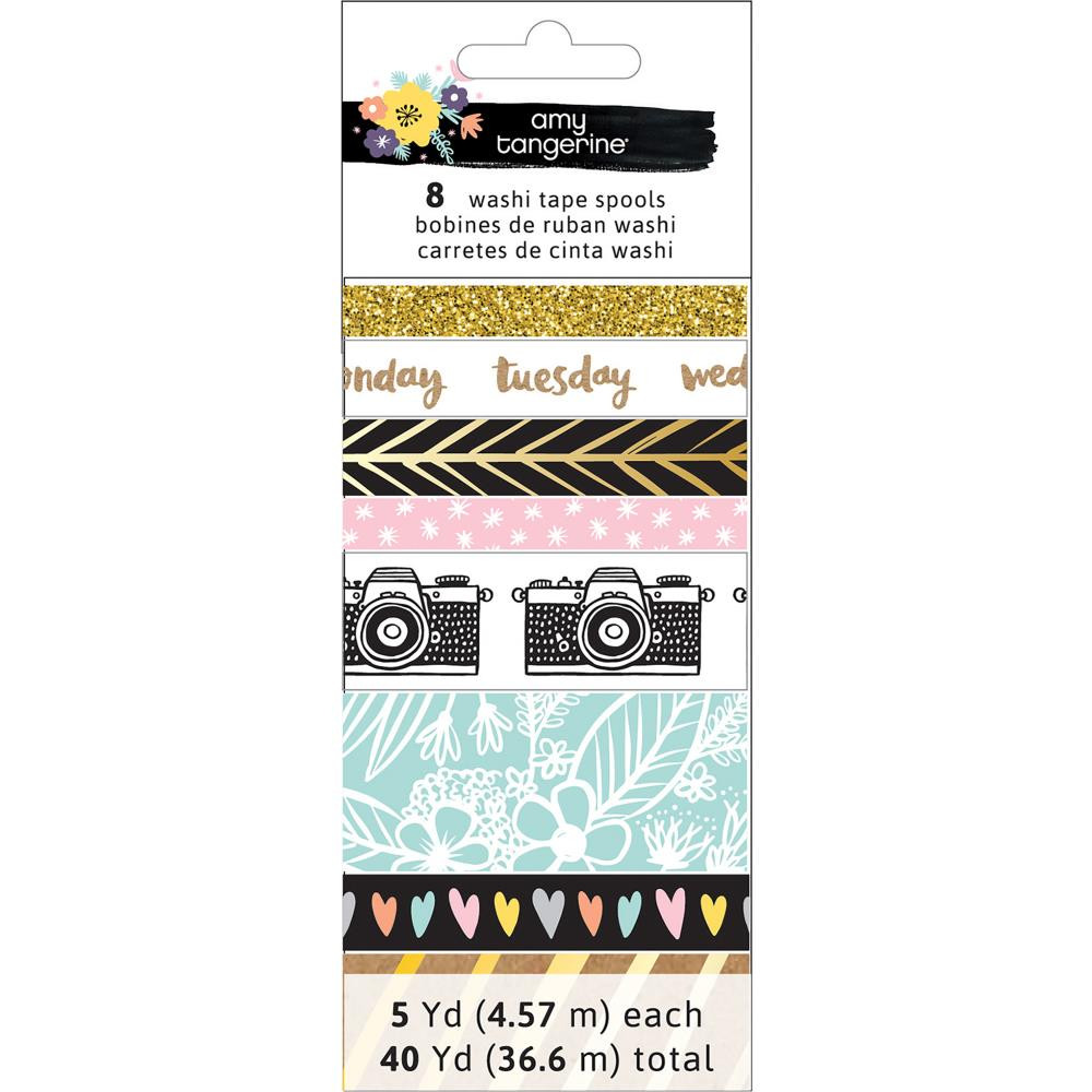 American Crafts - Amy Tangerine - Shine On Washi Tape - Set of 8 -  CarefullyCrafted