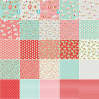 Riley Blake Designs Fabric Precuts - Vintage Adventure by Beverly McCullough - Fat Quarter Bundle