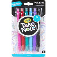 Crayola Take Note! Washable Gel Pens - Set of 6