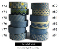 Washi Tape - Blue - 15mm x 10 metres - High Quality Masking Tape - #73 - #84