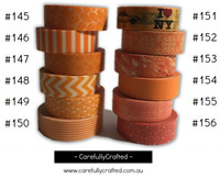 Washi Tape - Orange - 15mm x 10 metres - High Quality Masking Tape - #145 - #156