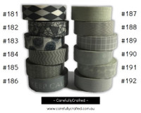 Washi Tape - Grey - 15mm x 10 metres - High Quality Masking Tape - #181 - #192