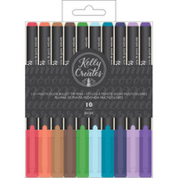 American Crafts - Kelly Creates - Bullet Tip Pens - Multicolor - Set of 10